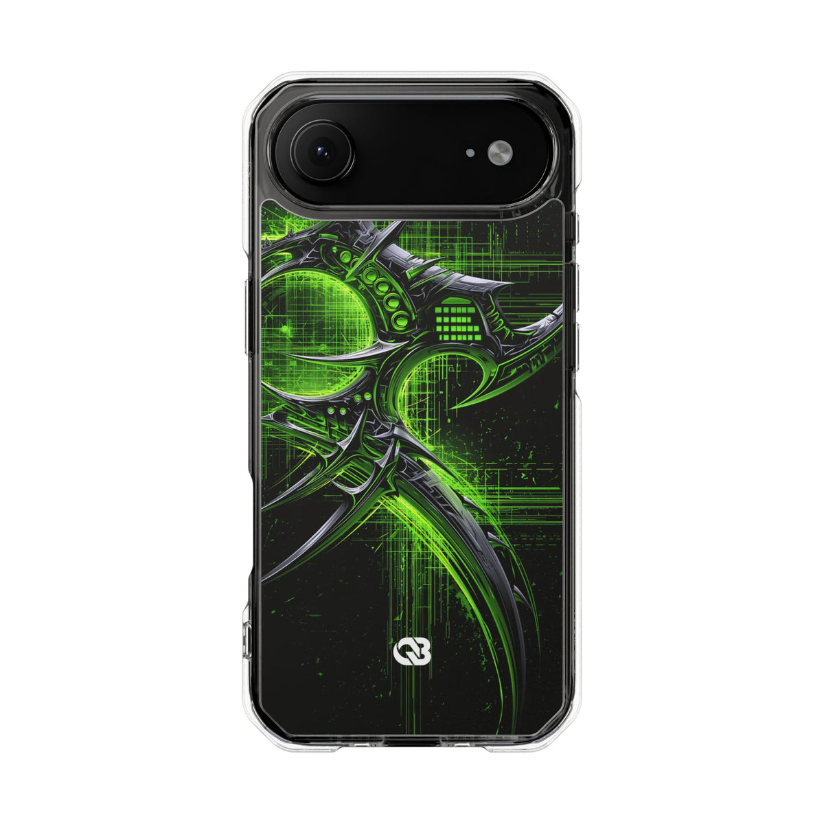 Cyber Sigil Grid · Clear Impact Magnetic Phone Case for iPhone · Green