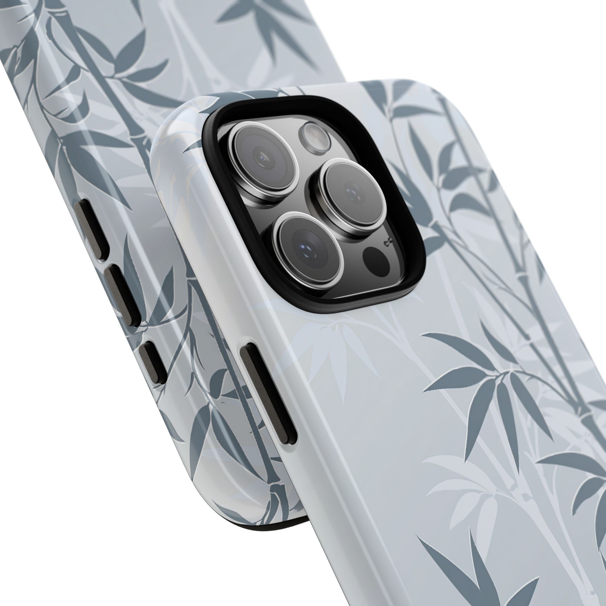 Blue Tough Phone Case for iPhone - Slate Bamboo Shadow