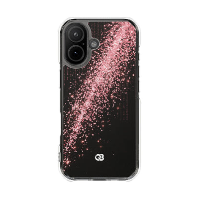 Rose Digital Cascade · Clear Impact Magnetic Phone Case for iPhone · Pink