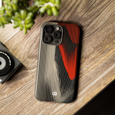 Red Tough Phone Case for iPhone - Crimson Pulse Topo