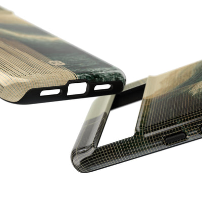 Beige Tough Phone Case for Google Pixel - Veridian Data Ridge