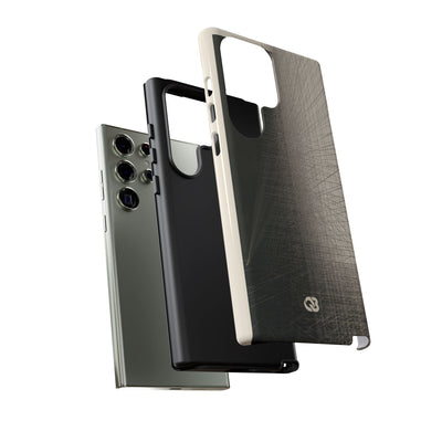 Beige Tough Phone Case for Samsung - Brutalist Graphite Grid