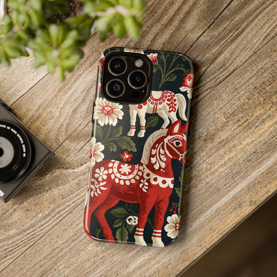 Nordic Dala Meadow · Tough Phone Case for iPhone · Red
