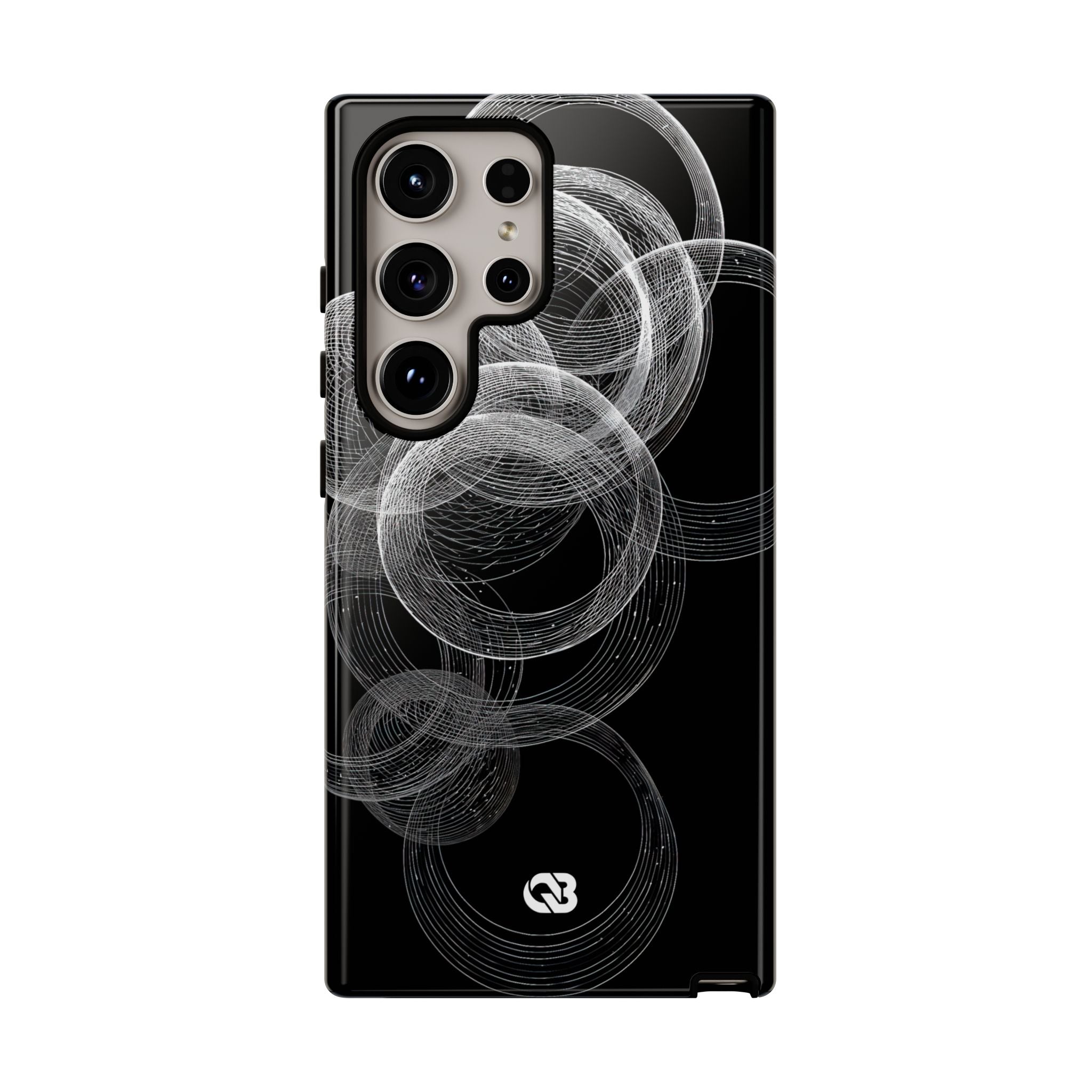Black Tough Phone Case for Samsung - Kinetic Wireframe Orbit