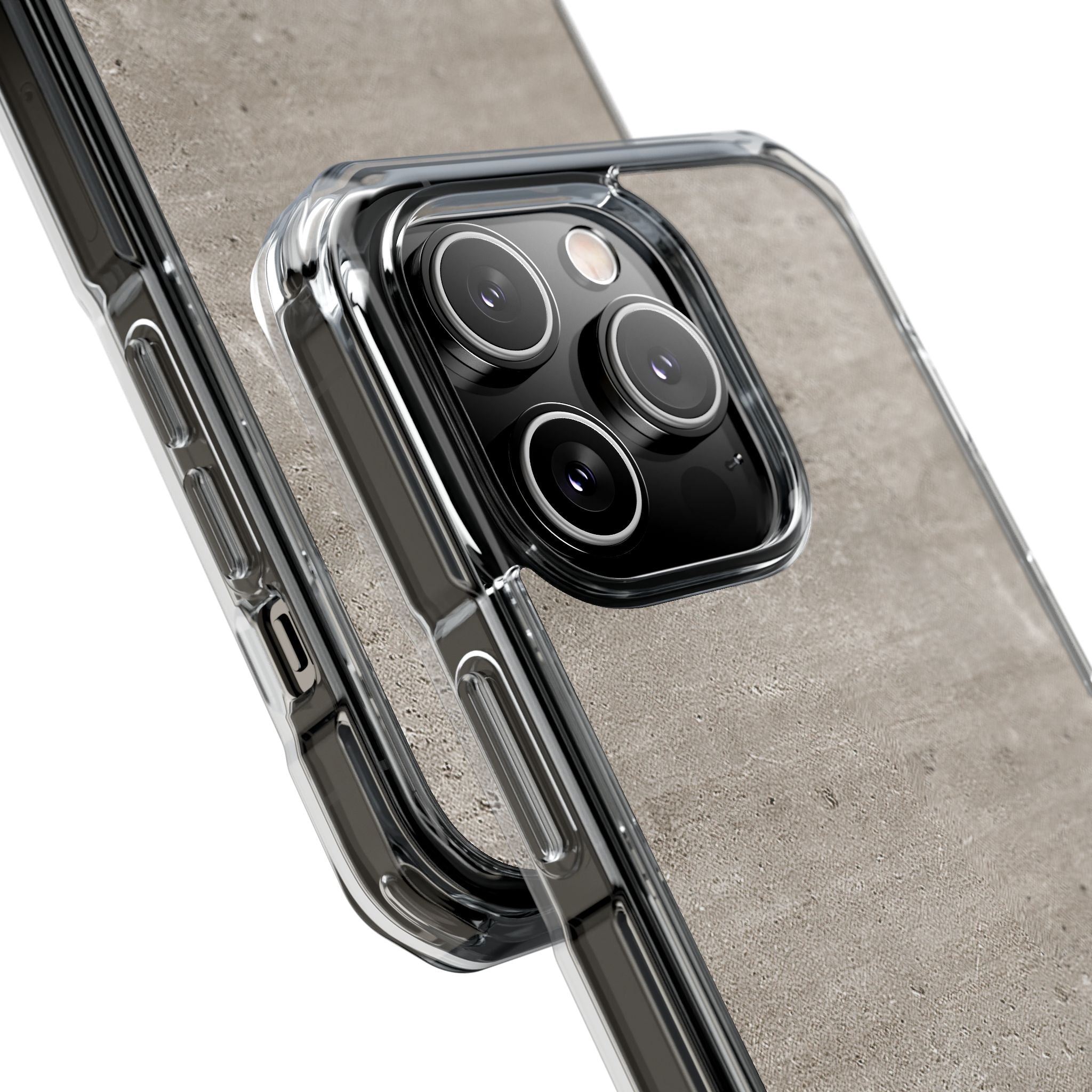 Grey Impact MagSafe Phone Case for iPhone - Brutalist Stone Grit
