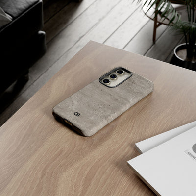 Grey Tough Phone Case for Samsung - Brutalist Stone Grit