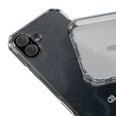 Black Impact MagSafe Phone Case for iPhone - Obsidian Ridge Topo