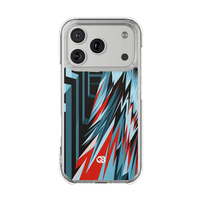 Blue Impact MagSafe Phone Case for iPhone - Glitch Peak Cyan
