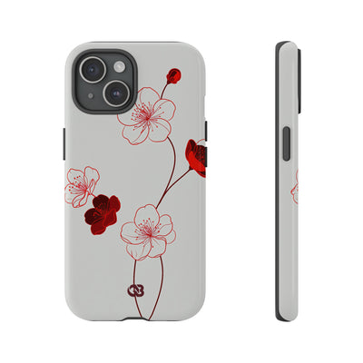 Red Tough Phone Case for iPhone - Kyoto Ember Bloom