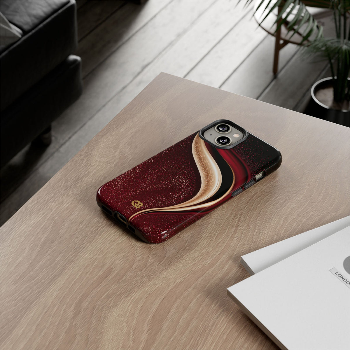 Gilded Crimson Flow · Tough Phone Case for iPhone · Red