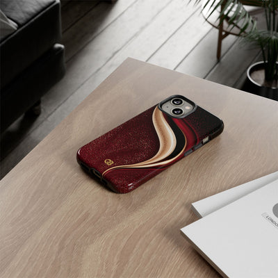 Gilded Crimson Flow · Tough Phone Case for iPhone · Red