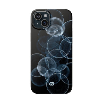 Blue Lite Phone Case for iPhone - Cyan Pulse Ripple