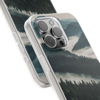Misty Pine Peaks · Soft Hoesje voor iPhone