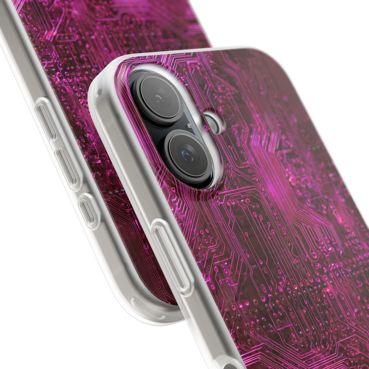 Magenta Circuit Trace · Lite Phone Case for iPhone ·  Pink