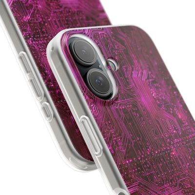 Magenta Circuit Trace · Lite Phone Case for iPhone ·  Pink
