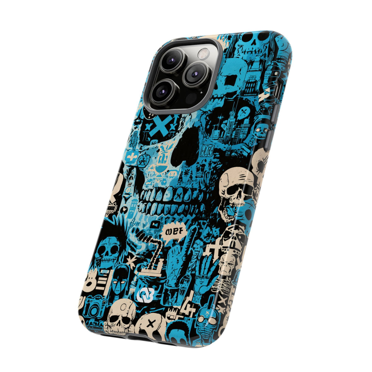 Electric Skull Graffiti · Tough Phone Case for iPhone · Blue