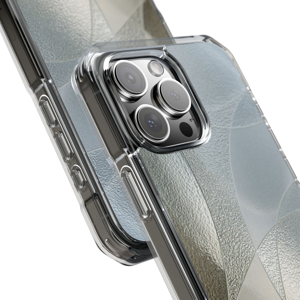Refracted Arcs · Clear Impact Magnetic Phone Case for iPhone ·  Silver