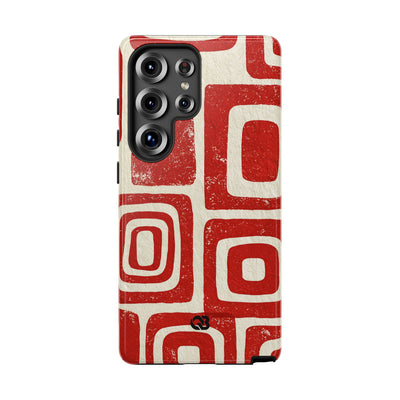 Vermilion Block Motif · Tough Phone Case for Samsung · Red