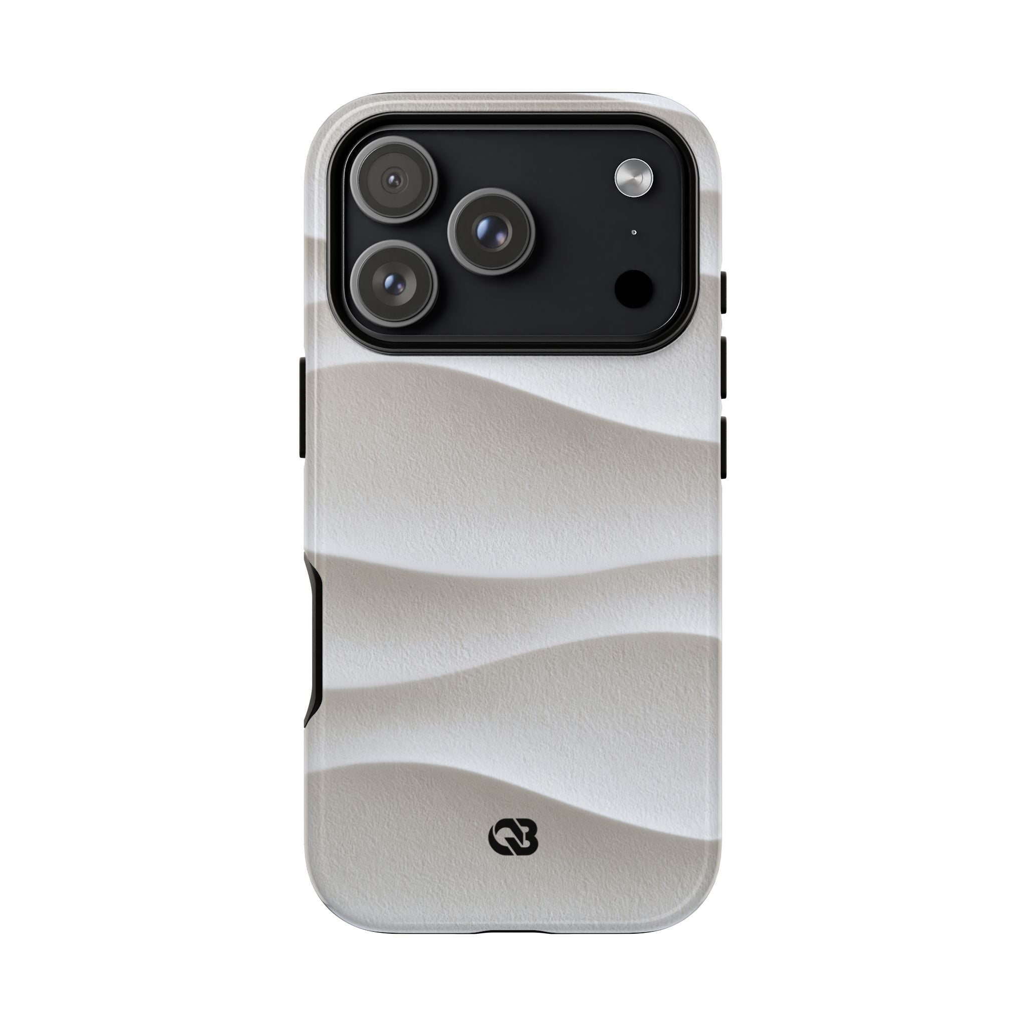 White Tough Phone Case for iPhone - Arctic Flow Ridges