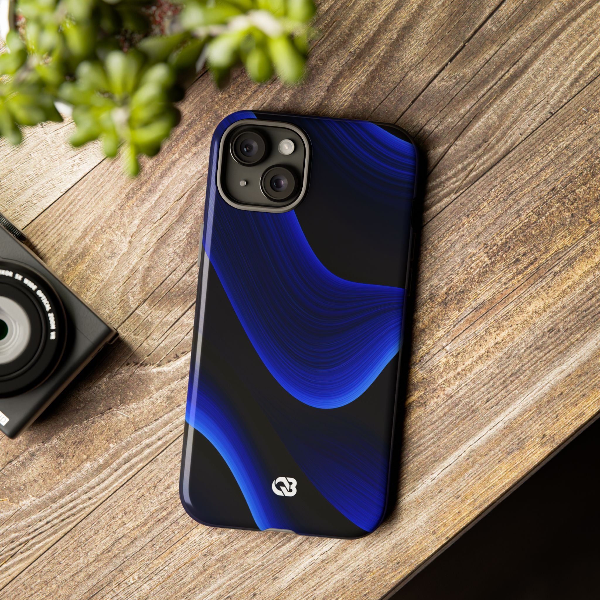 Blue Tough Phone Case for iPhone - Electric Cobalt Flow