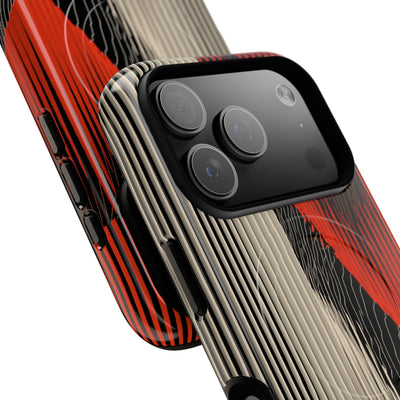 Red Tough 2.0 Magsafe Phone Case for iPhone - Crimson Pulse Topo