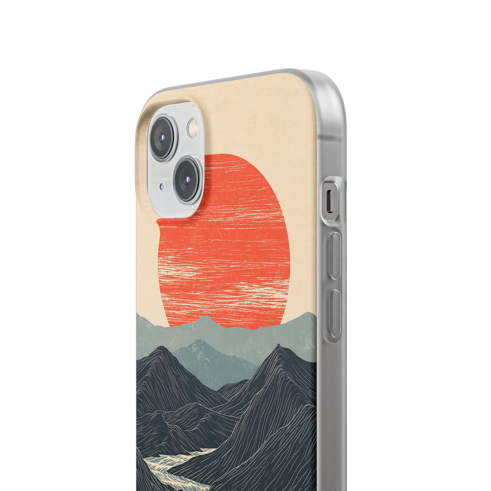 Beige Lite Phone Case for iPhone - Crimson Ridge Flow