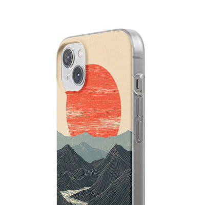 Beige Lite Phone Case for iPhone - Crimson Ridge Flow