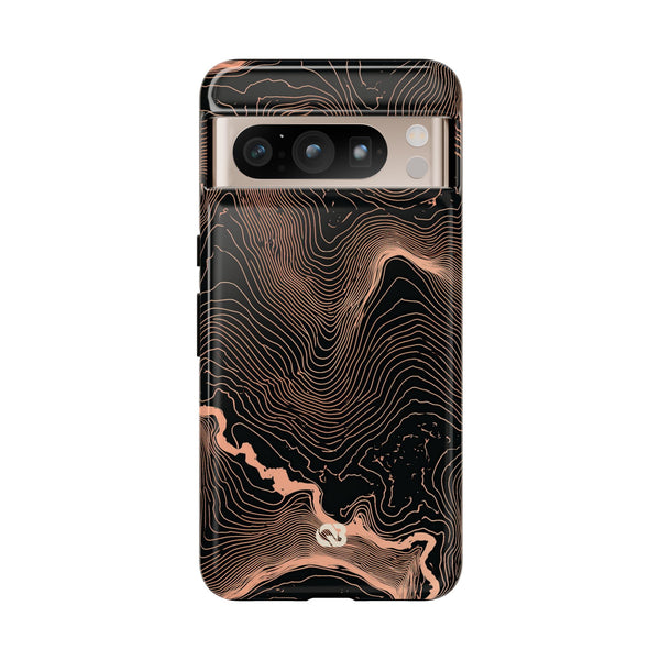 Mesa Elevation Contour · Tough Phone Case for Pixel ·  Black