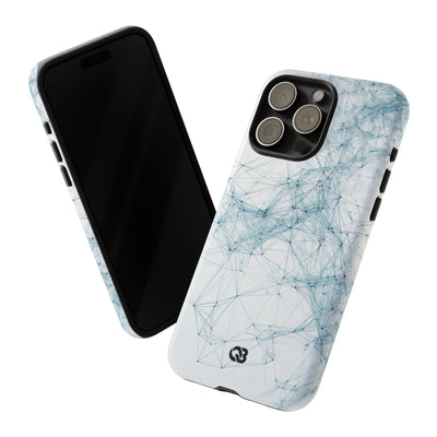 Blue Tough Phone Case for iPhone - Glacial Neural Web