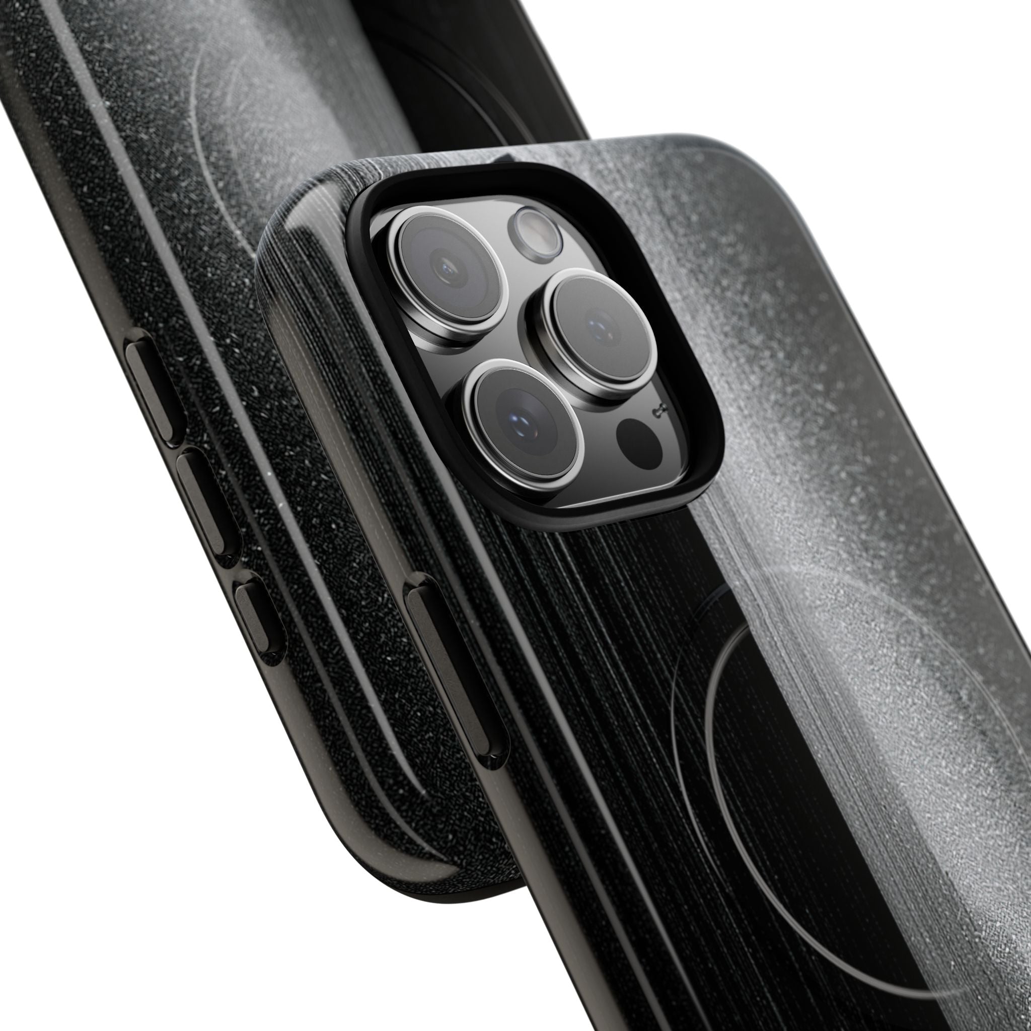 Black Tough 2.0 Magsafe Phone Case for iPhone - Brutalist Pixel Monolith