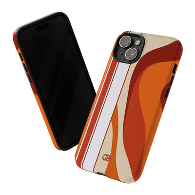 Orange Tough Phone Case for iPhone - Terracotta Metro Line