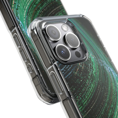 Orbital Data Stream · Clear Impact Magnetic Phone Case for iPhone · Green