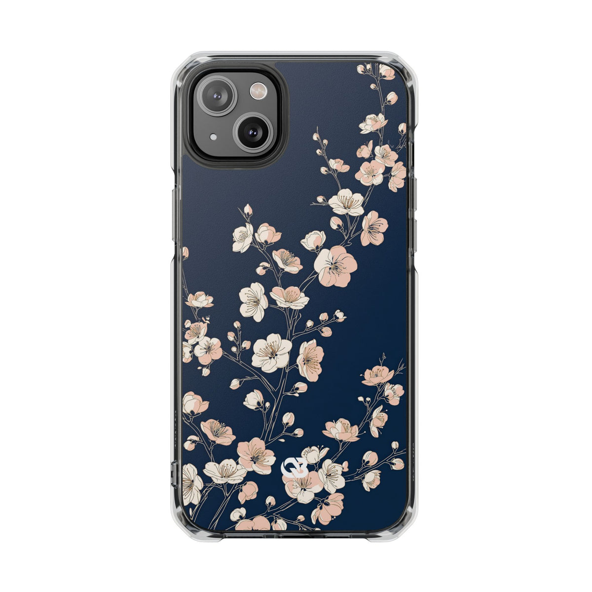 Midnight Plum Blossom · Clear Impact Magnetic Phone Case for iPhone ·  Blue