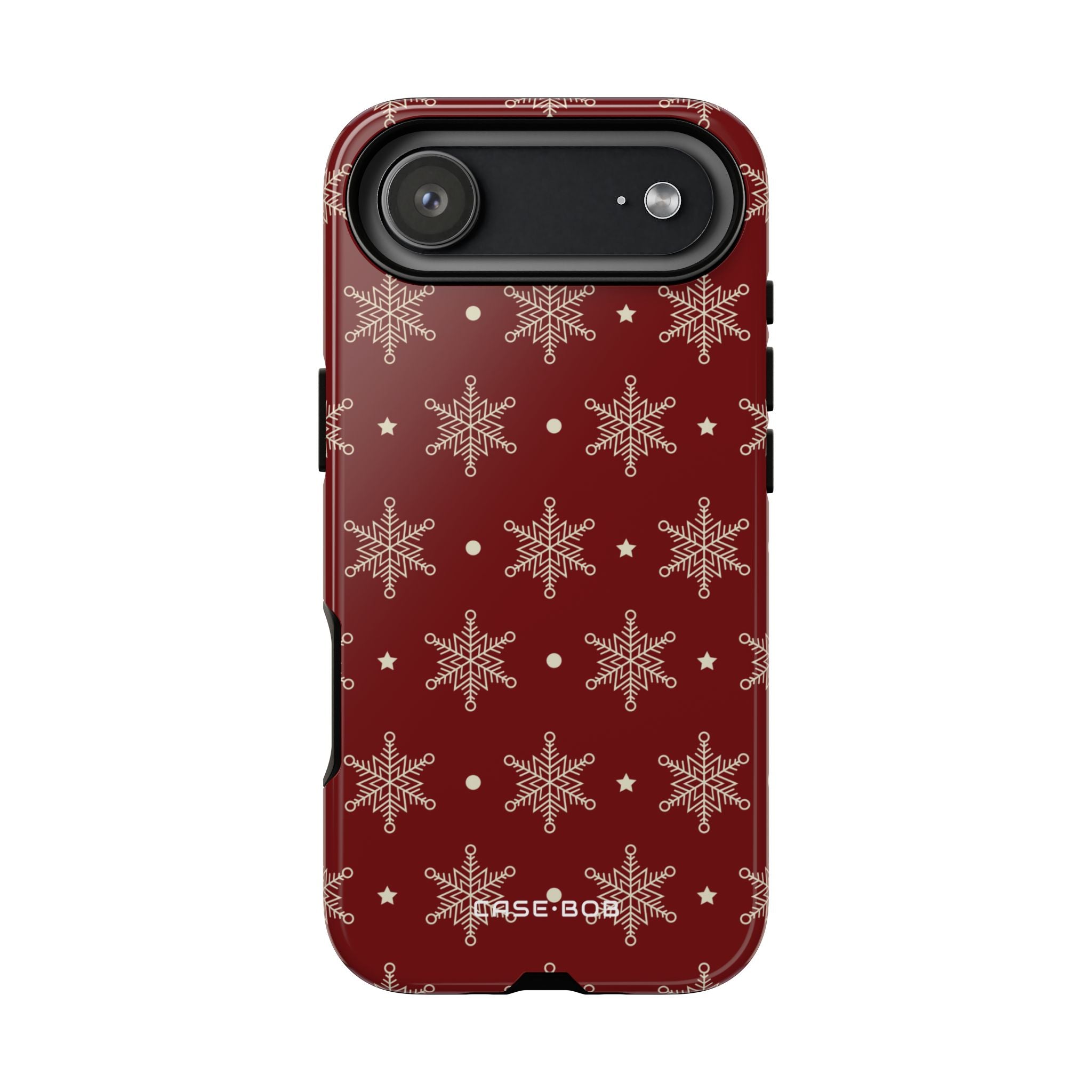 Cream Snowflake Crimson iPhone 17 Air Case - Tough - CASE•BOB
