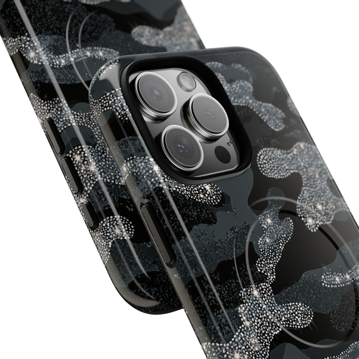 Glitter Shadow Camo · Tough 2.0 Magnetic Phone Case for iPhone · Black