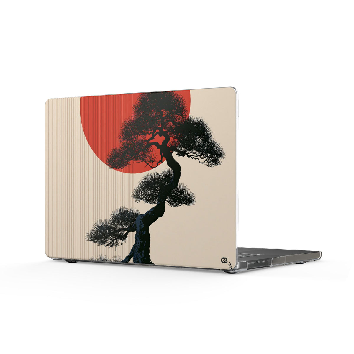Crimson Sun Bonsai · Clear Hard Case for MacBook · Beige