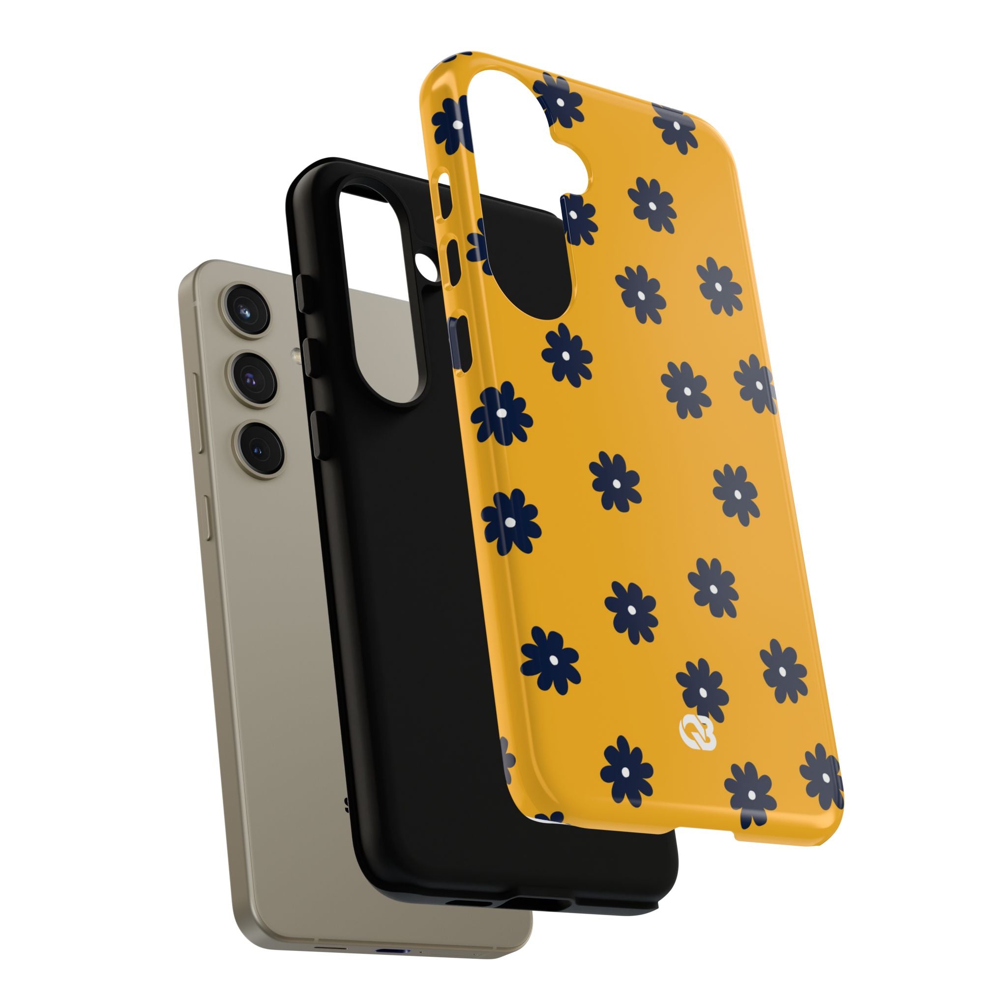 Navy Daisy Mustard · Tough Handyhülle für Samsung