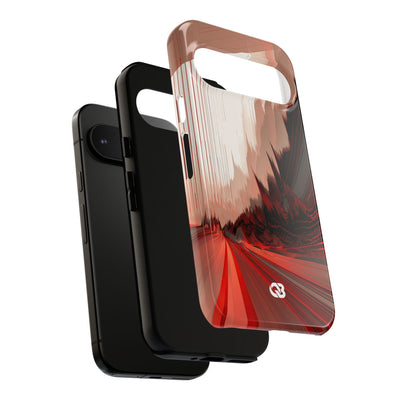 Red Tough Phone Case for Google Pixel - Crimson Pulse Horizon