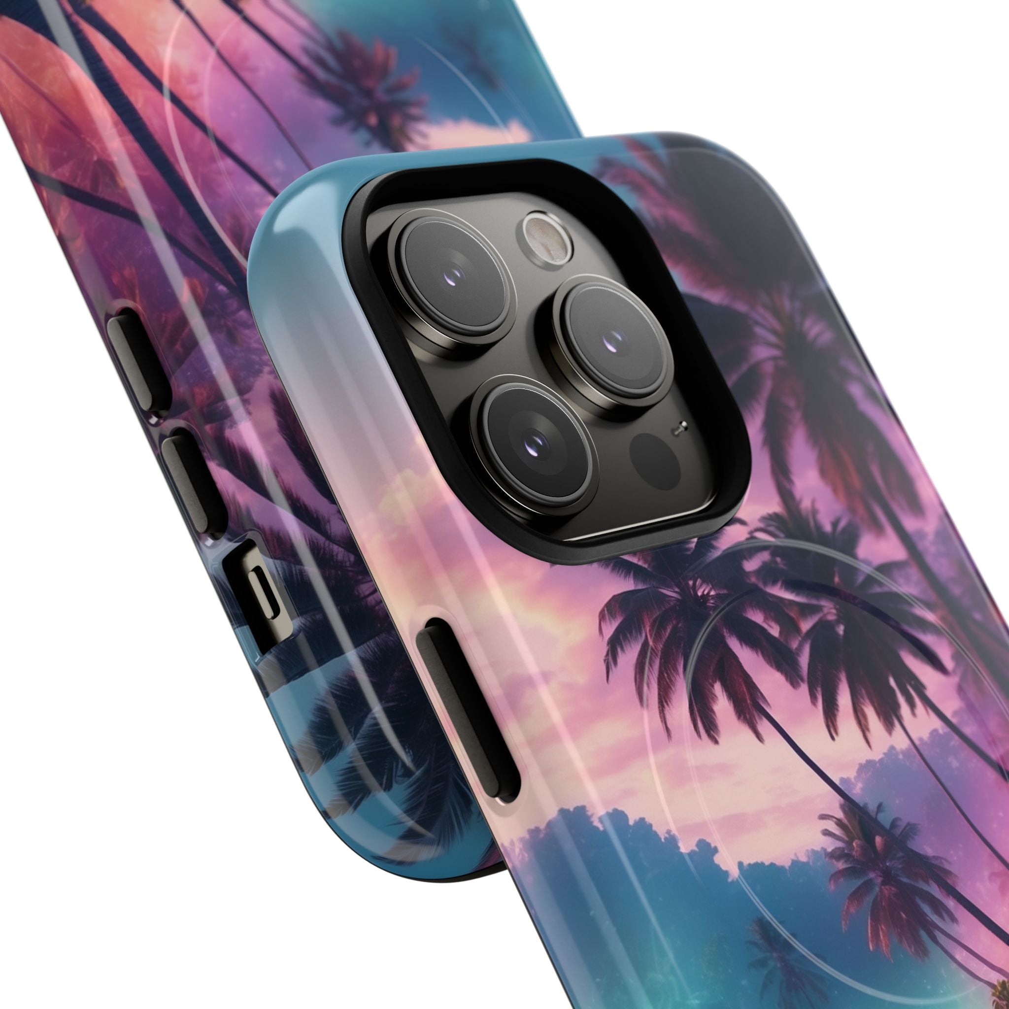 Neon Shore Palms · Tough+ Handyhülle für iPhone · Magsafe