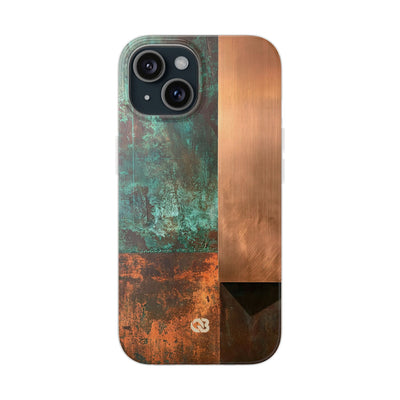 Teal Lite Phone Case for iPhone - Verdigris Copper Slab