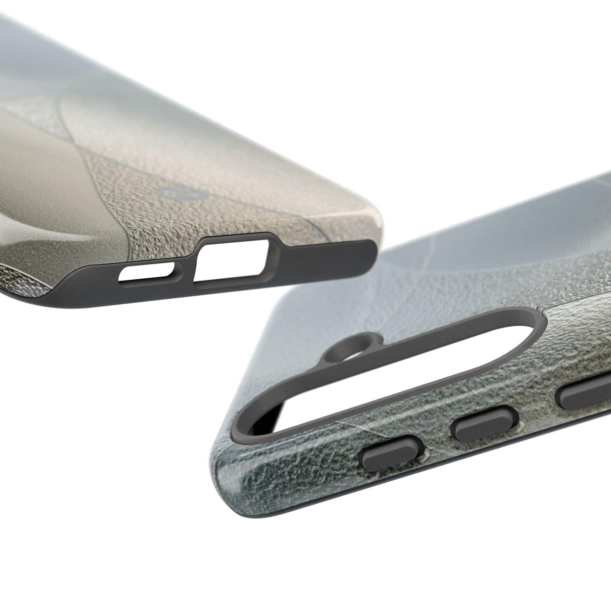 Silver Tough Phone Case for Samsung - Frosted Silver Mosaic