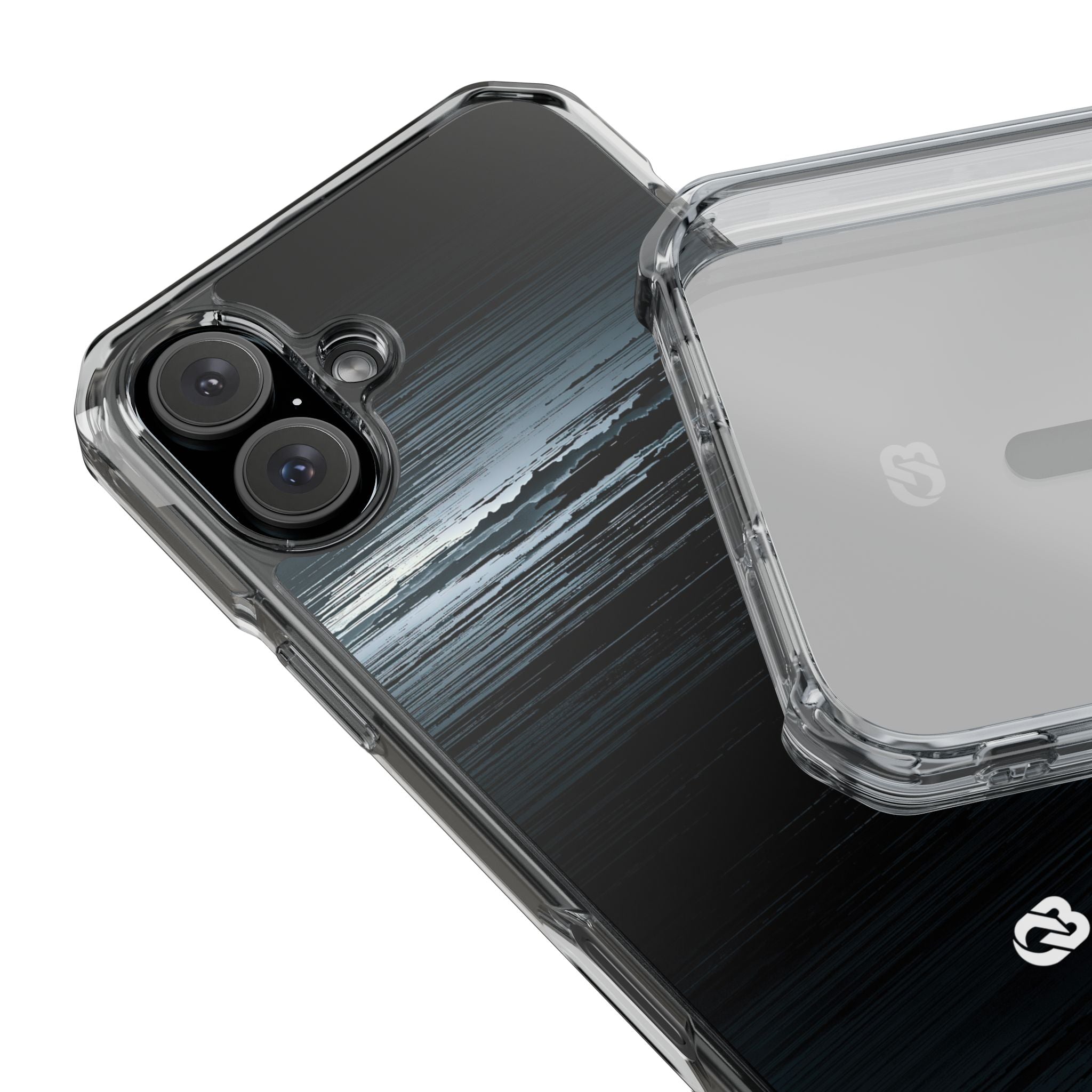 Black Impact MagSafe Phone Case for iPhone - Frozen Signal Glitch