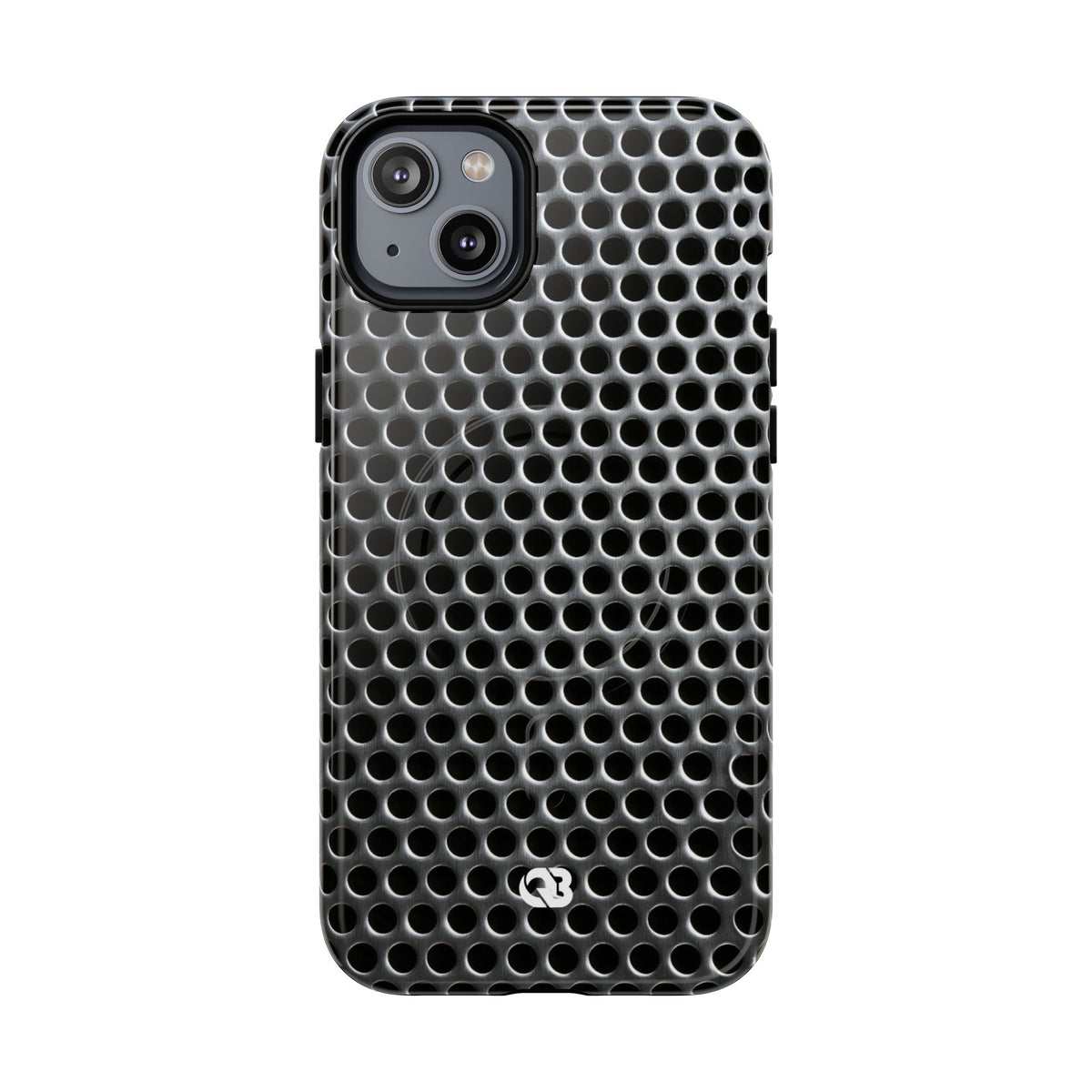 Brushed Perforated Steel · Tough 2.0 Magnetic Phone Case for iPhone · Silver