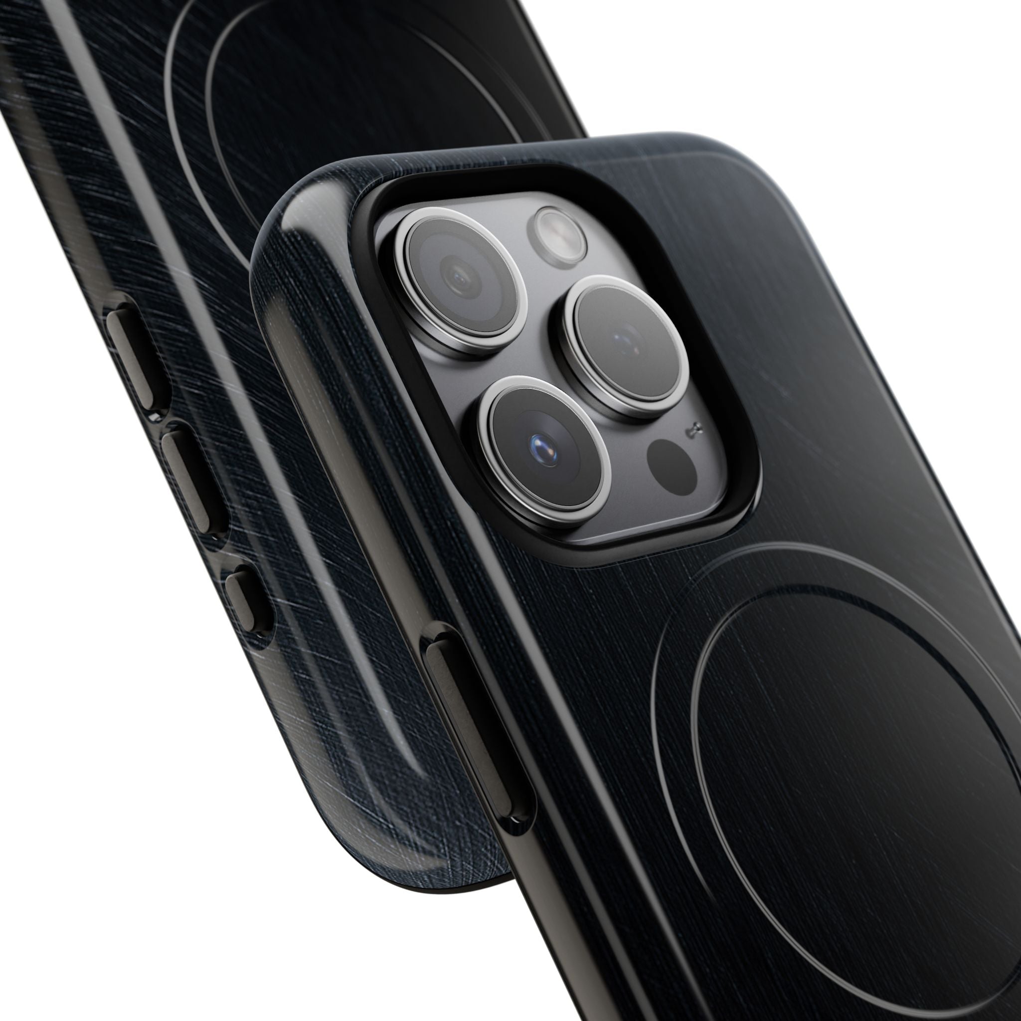 Black Tough 2.0 Magsafe Phone Case for iPhone - Midnight Brushed Grain