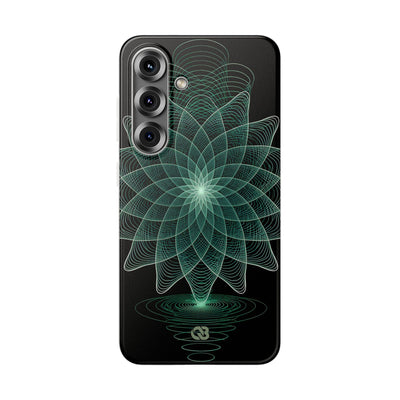 Green Lite Phone Case for Samsung - Cyan Signal Bloom