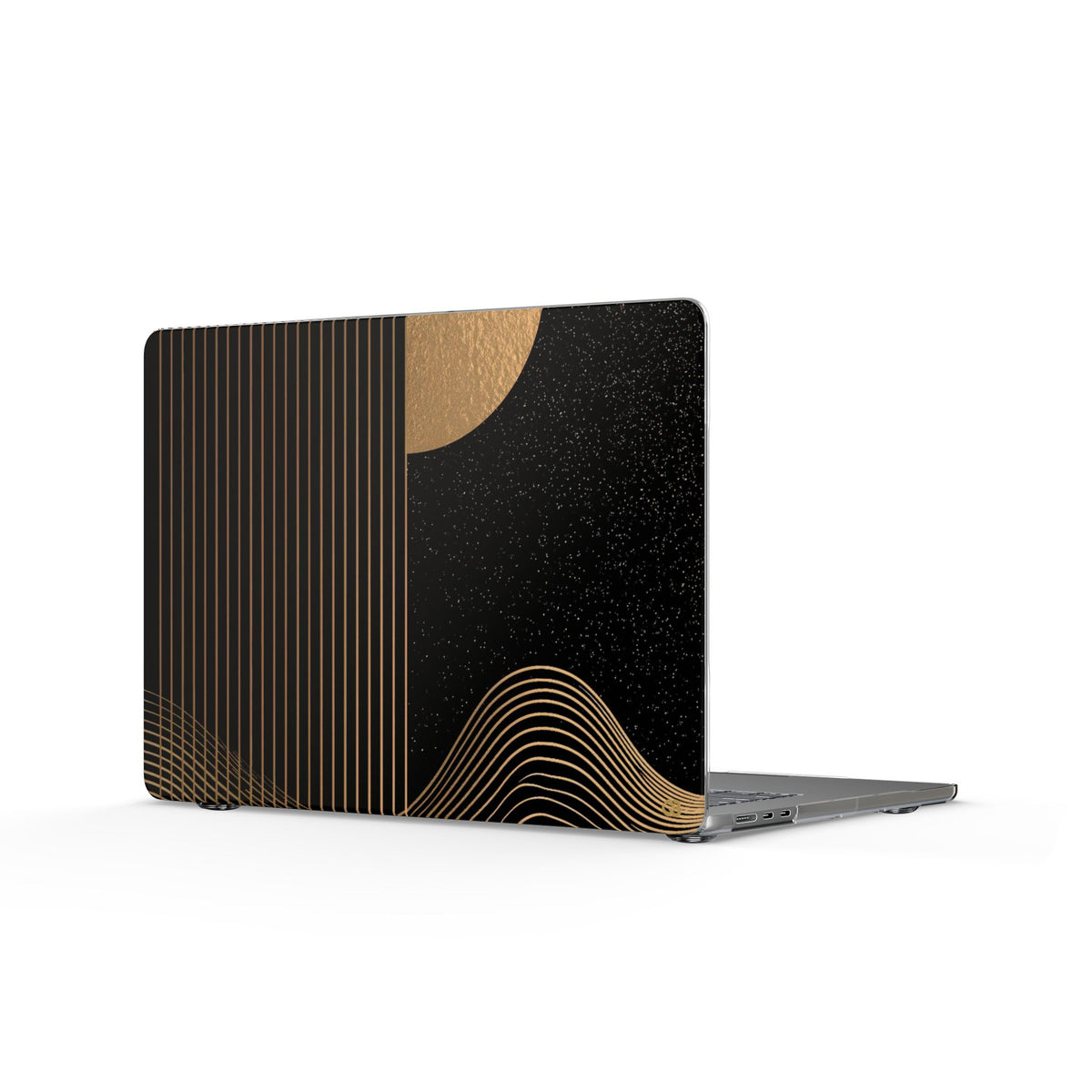 Lunar Topo Horizon · Clear Hard Case for MacBook · Black