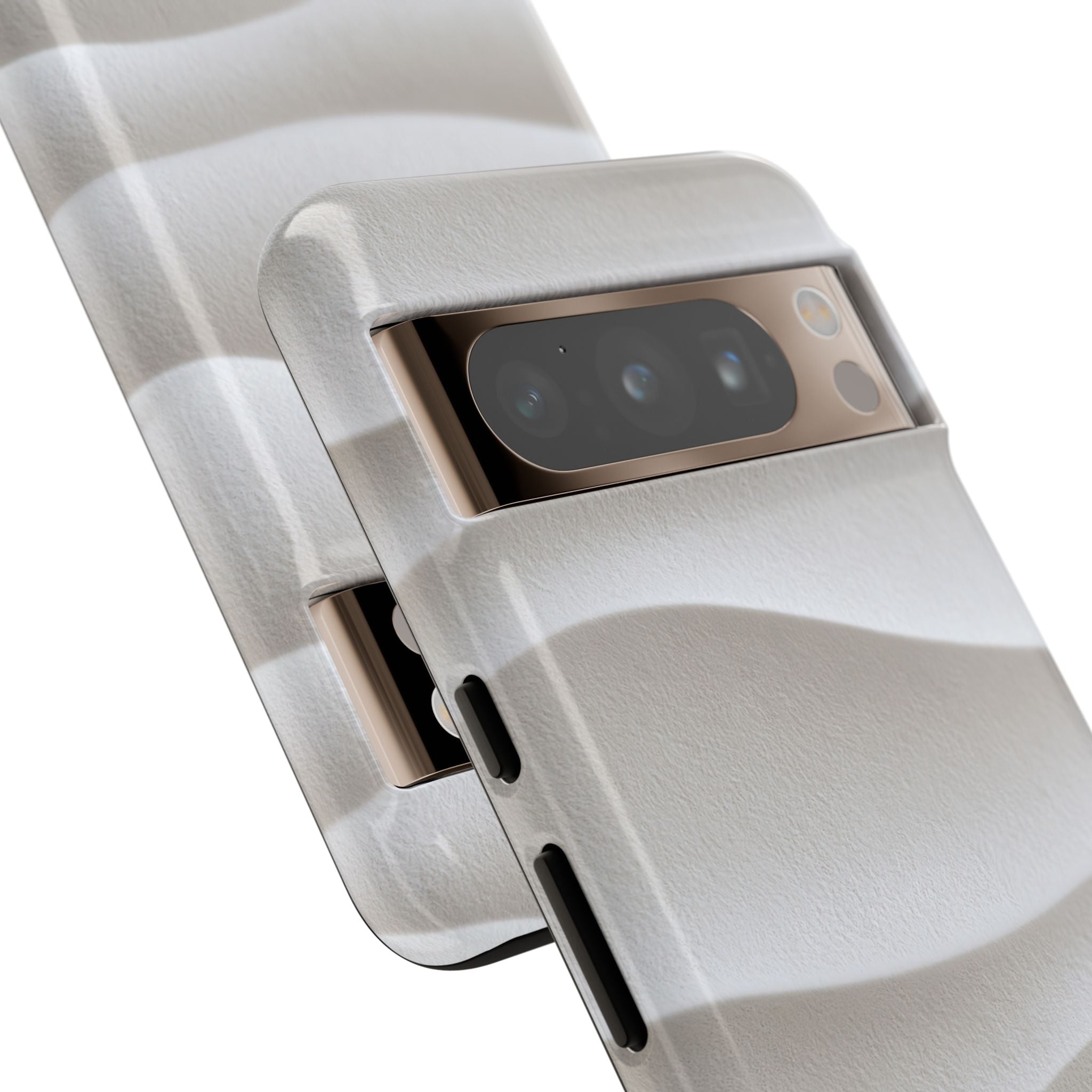 White Tough Phone Case for Google Pixel - Arctic Flow Ridges