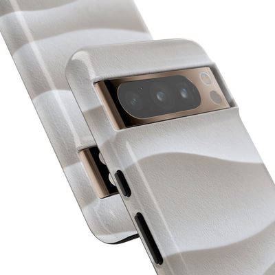 White Tough Phone Case for Google Pixel - Arctic Flow Ridges