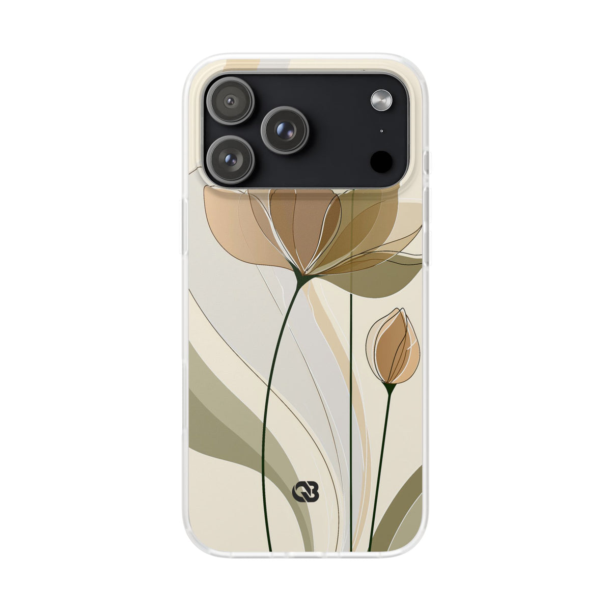 Translucent Petal Contour · Lite Phone Case for iPhone ·  Beige