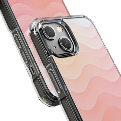 Blush Horizon Waves · Clear Impact Magnetic Phone Case for iPhone · Pink